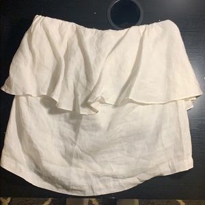 Saks fifth avenue flowy Strapless white top